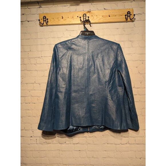 Bradley Bayou designer leather fitted jacket 1X - Picture 2 of 5